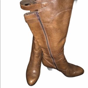 BORN Double Buckle Straps Brown Tall Boots